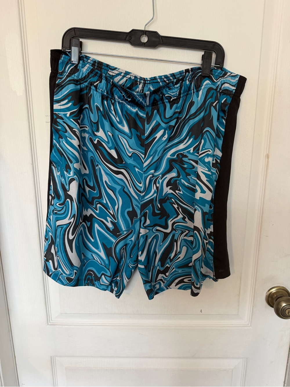Under Armour Blue and Black Marble Athletic Shorts